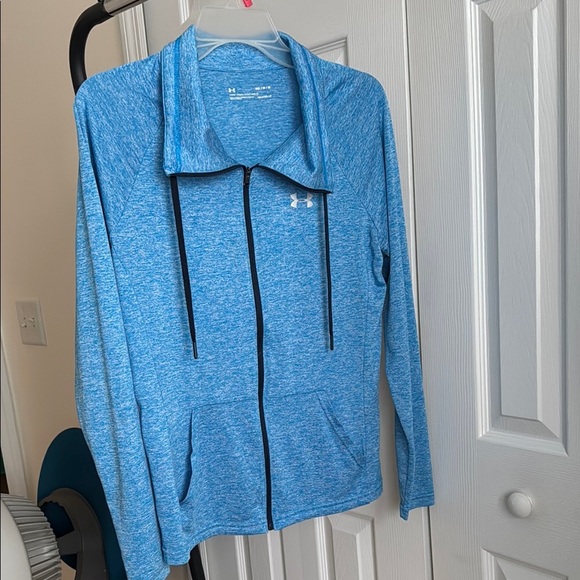 Under Armour Blue Lightweight Jacket with Full-Length Zipper and Drawstrings - Picture 1 of 3